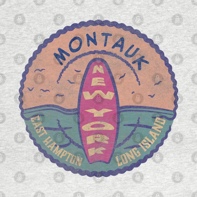 Montauk Vintage Surf Logo New York by Alexander Luminova